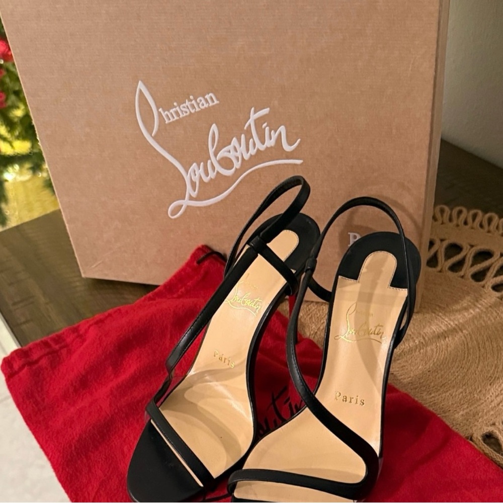 Christian Louboutin Black Strappy Heels - Picture 2 of 4